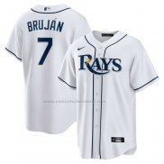 Camiseta Beisbol Hombre Tampa Bay Rays Vidal Brujan Primera Replica Blanco