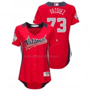 Camiseta Beisbol Mujer All Star 2018 Felipe Vazquez Primera Run Derby National League Rojo