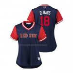 Camiseta Beisbol Mujer Boston Red Sox Mitch Moreland 2018 LLWS Players Weekend 2 Bags Azul