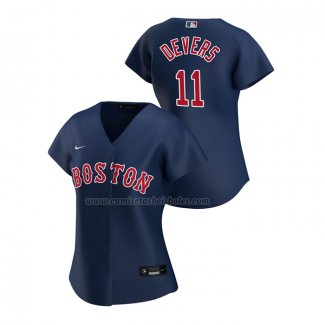 Camiseta Beisbol Mujer Boston Red Sox Rafael Devers Replica Alterno 2020 Azul