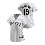 Camiseta Beisbol Mujer Colorado Rockies Charlie Blackmon Replica Primera 2020 Blanco