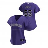 Camiseta Beisbol Mujer Colorado Rockies Jon Gray Replica Alterno 2020 Violeta