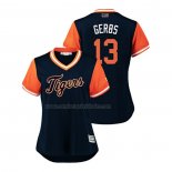Camiseta Beisbol Mujer Detroit Tigers Mike Gerber 2018 LLWS Players Weekend Gerbs Azul