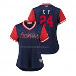 Camiseta Beisbol Mujer Los Angeles Angels Chris Young 2018 LLWS Players Weekend C Y Azul