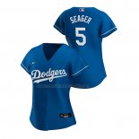 Camiseta Beisbol Mujer Los Angeles Dodgers Corey Seager Replica Alterno 2020 Azul
