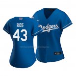 Camiseta Beisbol Mujer Los Angeles Dodgers Edwin Rios Replica Alterno 2020 Azul