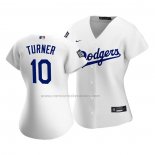 Camiseta Beisbol Mujer Los Angeles Dodgers Justin Turner Primera Replica 2020 Blanco