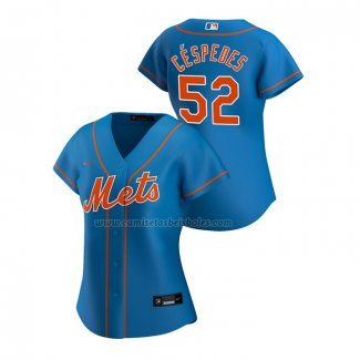 Camiseta Beisbol Mujer New York Mets Yoenis Cespedes Replica Alterno 2020 Azul