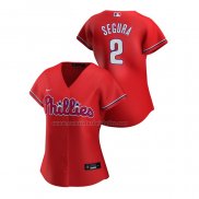 Camiseta Beisbol Mujer Philadelphia Phillies Jean Segura Replica Alterno 2020 Rojo