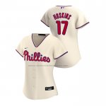 Camiseta Beisbol Mujer Philadelphia Phillies Rhys Hoskins Replica Alterno 2020 Crema Camiseta Beisbol Mujer Philadelphia Phillies Rhys Hoskins Replica Alterno 2020 Crema