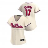 Camiseta Beisbol Mujer Philadelphia Phillies Rhys Hoskins Replica Alterno 2020 Crema