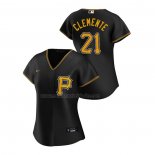 Camiseta Beisbol Mujer Pittsburgh Pirates Roberto Clemente Replica Alterno 2020 Negro