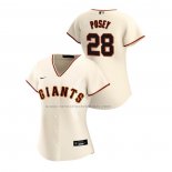 Camiseta Beisbol Mujer San Francisco Giants Buster Posey Replica Primera 2020 Crema