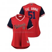 Camiseta Beisbol Mujer Washington Nationals Wander Suero 2018 LLWS Players Weekend The Animal Rojo