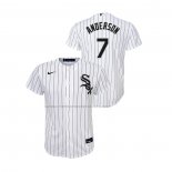 Camiseta Beisbol Nino Chicago White Sox Tim Anderson Replica Primera Blanco