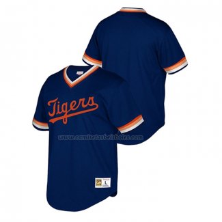 Camiseta Beisbol Nino Detroit Tigers Cooperstown Collection Mesh Wordmark V-Neck Azul