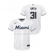 Camiseta Beisbol Nino Miami Marlins Caleb Smith Replica Primera Blanco