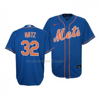 Camiseta Beisbol Nino New York Mets Steven Matz Replica Cool Base Azul