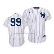 Camiseta Beisbol Nino New York Yankees Aaron Judge Replica Primera 2020 Blanco Azul