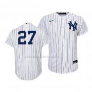 Camiseta Beisbol Nino New York Yankees Giancarlo Stanton Replica Primera 2020 Blanco Azul