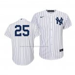 Camiseta Beisbol Nino New York Yankees Gleyber Torres Replica Primera 2020 Blanco Azul