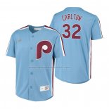 Camiseta Beisbol Nino Philadelphia Phillies Steve Carlton Cooperstown Collection Road Azul