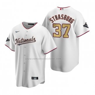 Camiseta Beisbol Nino Washington Nationals Stephen Strasburg 2020 Gold Program Replica Blanco