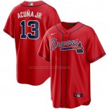 Camiseta Beisbol Hombre Atlanta Braves Ronald Acuna Jr. Alternate Replica Rojo