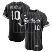Camiseta Beisbol Hombre Chicago White Sox Yoan Moncada 2021 City Connect Autentico Negro
