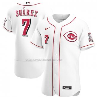 Camiseta Beisbol Hombre Cincinnati Reds Eugenio Suarez Primera Autentico Blanco