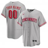 Camiseta Beisbol Hombre Cincinnati Reds Road Personalizada Replica Gris