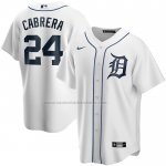 Camiseta Beisbol Hombre Detroit Tigers Miguel Cabrera Primera Replica Blanco Camiseta Beisbol Hombre Detroit Tigers Miguel Cabrera Primera Replica Blanco