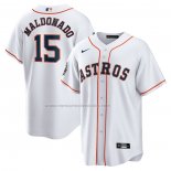 Camiseta Beisbol Hombre Houston Astros Martin Maldonado Primera 2022 World Series Replica Blanco