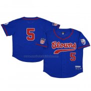 Camiseta Beisbol Hombre Indianapolis Clowns 5 Rings & Crwns Royal Mesh Button Down Replica Azul