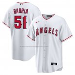 Camiseta Beisbol Hombre Los Angeles Angels Jaime Barria Primera Replica Blanco