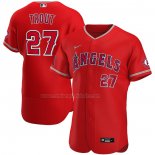 Camiseta Beisbol Hombre Los Angeles Angels Mike Trout Alterno Autentico Rojo