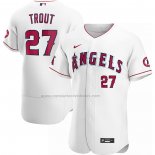 Camiseta Beisbol Hombre Los Angeles Angels Mike Trout Primera Autentico Blanco