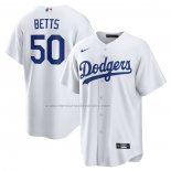 Camiseta Beisbol Hombre Los Angeles Dodgers Mookie Betts Primera Replica Blanco