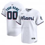 Camiseta Beisbol Hombre Miami Marlins Primera Limited Personalizada Blanco