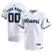 Camiseta Beisbol Hombre Miami Marlins Primera Limited Personalizada Blanco