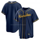 Camiseta Beisbol Hombre Milwaukee Brewers Alterno Replica Azul