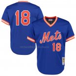 Camiseta Beisbol Hombre New York Mets Darryl Strawberry Mitchell & Ness Cooperstown Mesh Batting Practice Azul