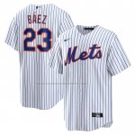 Camiseta Beisbol Hombre New York Mets Javier Baez Primera Official Replica Blanco Camiseta Beisbol Hombre New York Mets Javier Baez Primera Official Replica Blanco