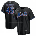Camiseta Beisbol Hombre New York Mets John Franco 2022 Alterno Replica Negro Camiseta Beisbol Hombre New York Mets John Franco 2022 Alterno Replica Negro