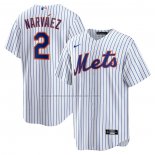 Camiseta Beisbol Hombre New York Mets Omar Narvaez Primera Replica Blanco