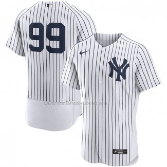 Camiseta Beisbol Hombre New York Yankees Aaron Judge Primera Autentico Blanco