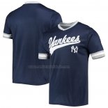 Camiseta Beisbol Hombre New York Yankees Cooperstown Collection V-Neck Azul