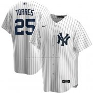 Camiseta Beisbol Hombre New York Yankees Gleyber Torres Primera Replica Blanco