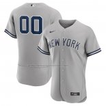 Camiseta Beisbol Hombre New York Yankees Road Autentico Personalizada Gris