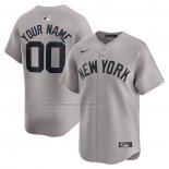 Camiseta Beisbol Hombre New York Yankees Segunda Limited Personalizada Gris